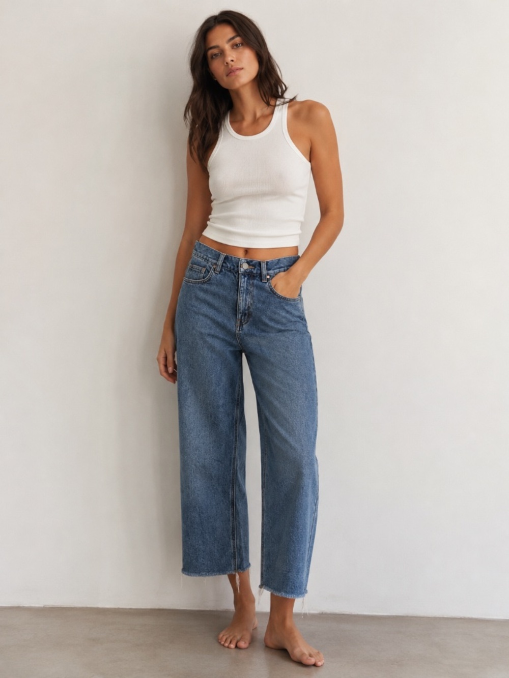 OAK + FORT ANKLE LENGTH RELAX JEANS